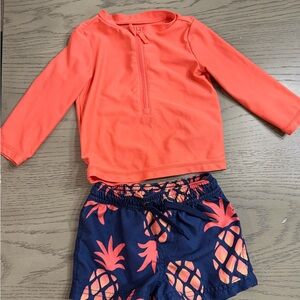 Carter's Coral and Navy Kids Swim Set